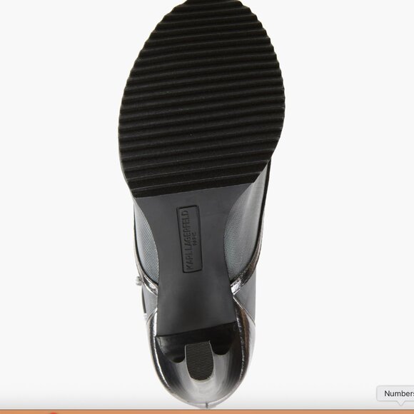 Karl Lagerfeld Paris Blayze Peep Toe Bootie Women Size 8.5 Silver/Grey New - Picture 12 of 12